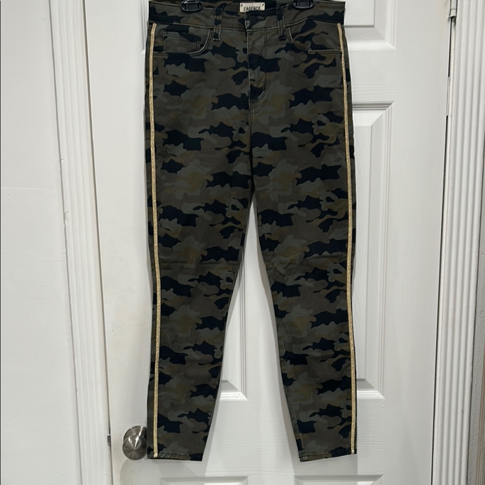 L'AGENCE Green and Gold Skinny Jeans